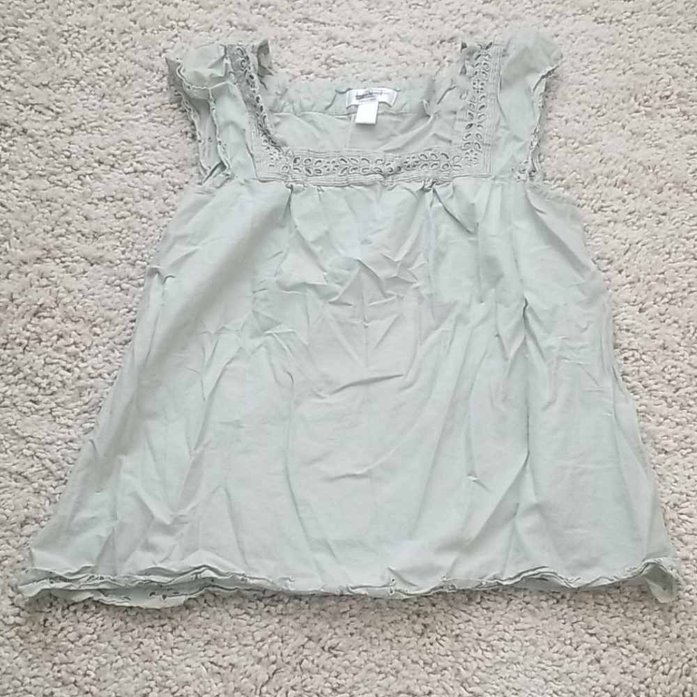 Ann Taylor Loft Petites Sleeveless Top Olive 6P